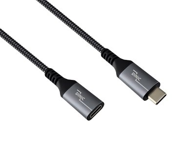 DINIC USB 4.0 Verlängerung, 240W PD, 40Gbps, 1m Typ C auf C, Alu Stecker, Nylon Kabel, DINIC Box